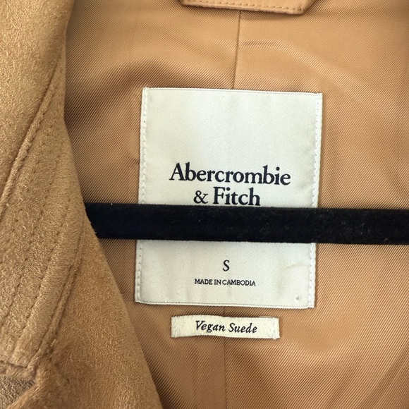 Abercrombie & Fitch Classic Camel Suede Trench Coat - Picture 6 of 7